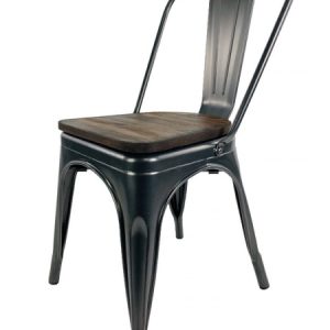 Krzesło metalowe loft CORSICA GRAPHITE WOOD 790570 Krzesło metalowe loft CORSICA GRAPHITE WOOD 790570