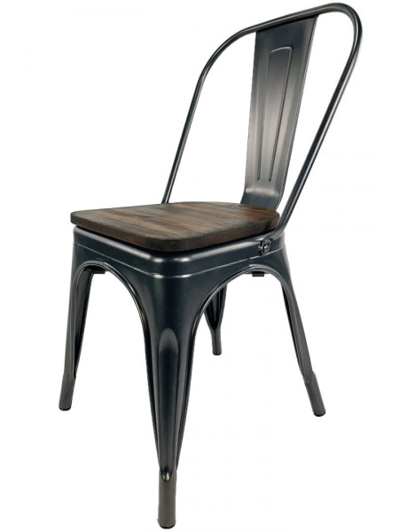 Krzesło metalowe loft CORSICA GRAPHITE WOOD 790570
