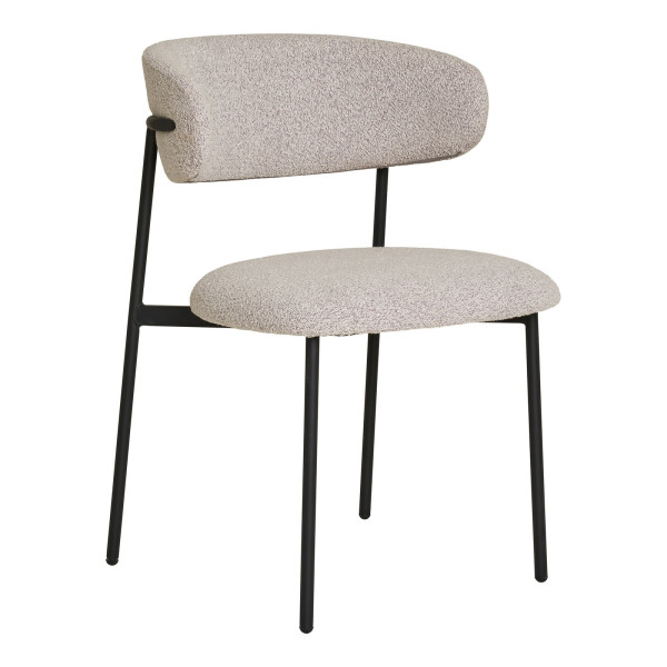 KRZESŁO Mira BOUCLE piaskowe/czarne w stylu skandynawskim 669595