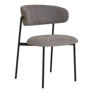 KRZESŁO Mira BOUCLE szare jasne/czarne w stylu skandynawskim 669594 KRZESŁO Mira BOUCLE szare jasne/czarne w stylu skandynawskim 669594