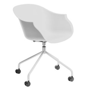 Krzesło na kółkach Roundy białe obrotowe 96334 Krzesło na kółkach Roundy białe obrotowe 96334