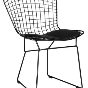Krzesło NET SOFT czarne – czarna poduszka, metal 197561 Krzesło NET SOFT czarne – czarna poduszka, metal 197561