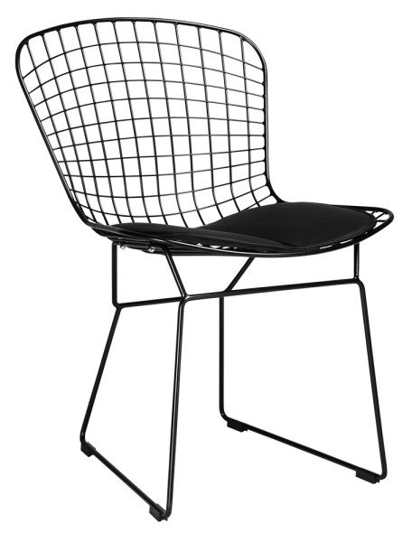 Krzesło NET SOFT czarne - czarna poduszka, metal 197561
