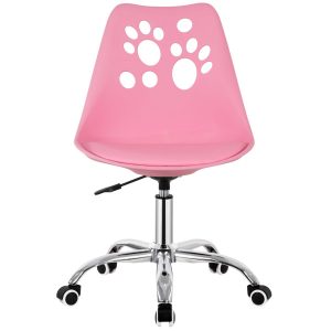 Krzesło obrotowe biurowe ergonomiczny fotel na kółkach dla dzieci różowy 863792 Krzesło obrotowe biurowe ergonomiczny fotel na kółkach dla dzieci różowy 863792