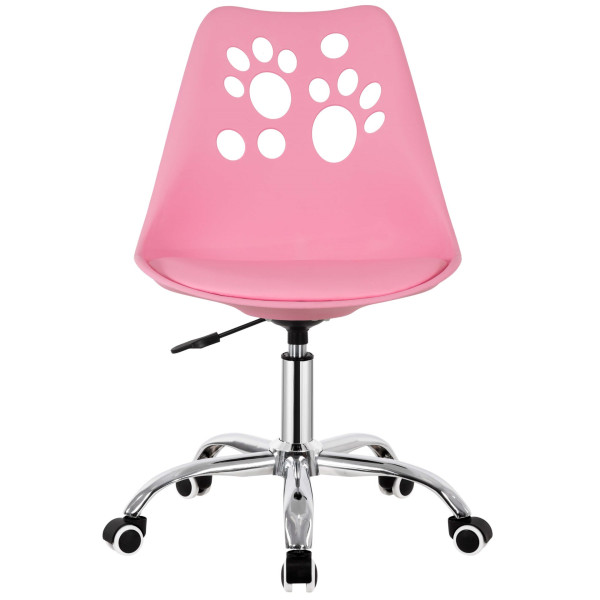 Krzesło obrotowe biurowe ergonomiczny fotel na kółkach dla dzieci różowy 863792