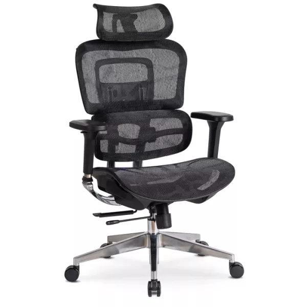 Krzesło Obrotowe Biurowe Fotel Ergonomiczny Biurowy Obrotowy Czarny NINO 219719