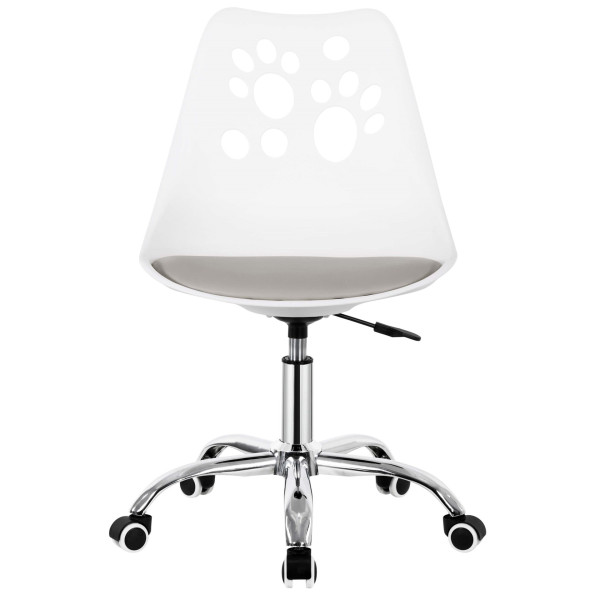 Krzesło obrotowe, ergonomiczny fotel na kółkach dla dzieci biało-szare 863793