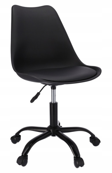 Krzesło Obrotowe Fotel Do Biurka Biura Iger Czarne/Czarne 805629