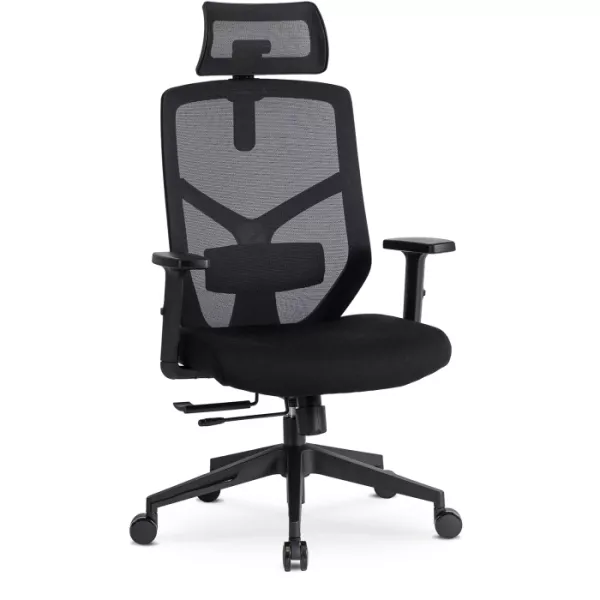 Krzesło Obrotowe Fotel Ergonomiczny Obrotowy Czarny BENTO 219720