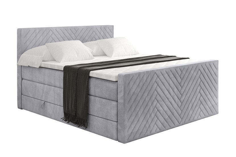 Łóżko kontynentalne z pojemnikiem i materacem H3|H4 VEXA-Z KING 200x200cm 525272