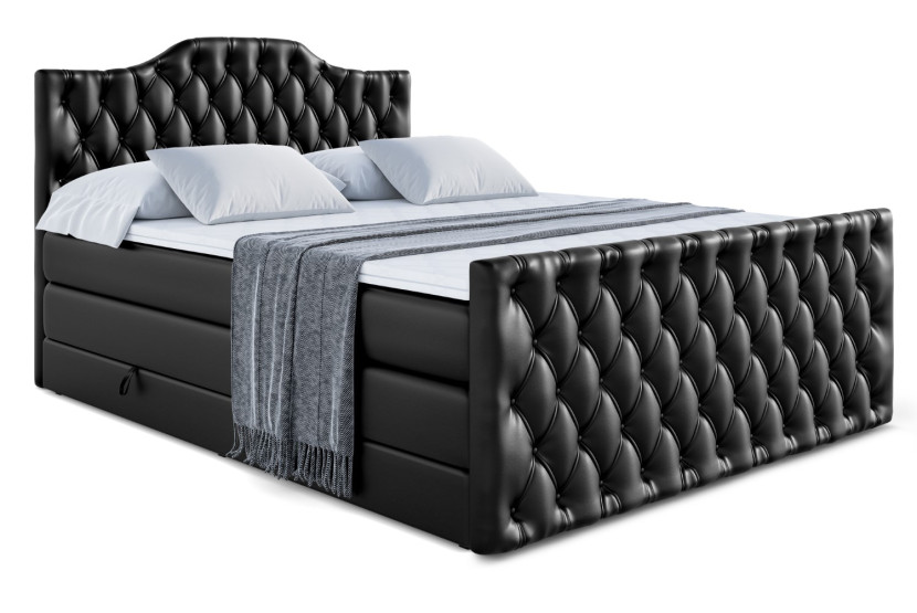 Łóżko kontynentalne z pojemnikiem i materacem H3|H4 VILA-1-Z KING 120x200cm 443799