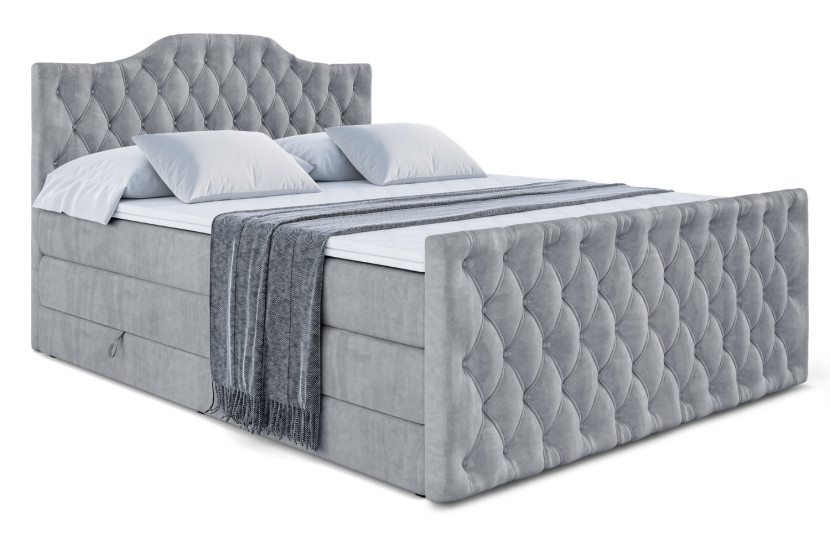 Łóżko kontynentalne z pojemnikiem i materacem H3|H4 VILA-1-Z KING 180x200cm 443772