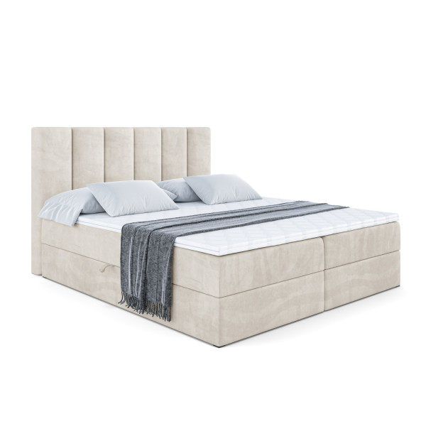 Łóżko kontynentalne z pojemnikiem i materacem H4 BOXI1 - 120 x 200 cm 127913