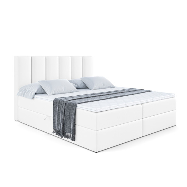 Łóżko kontynentalne z pojemnikiem i materacem H4 BOXI1 - 140 x 200 cm 238421