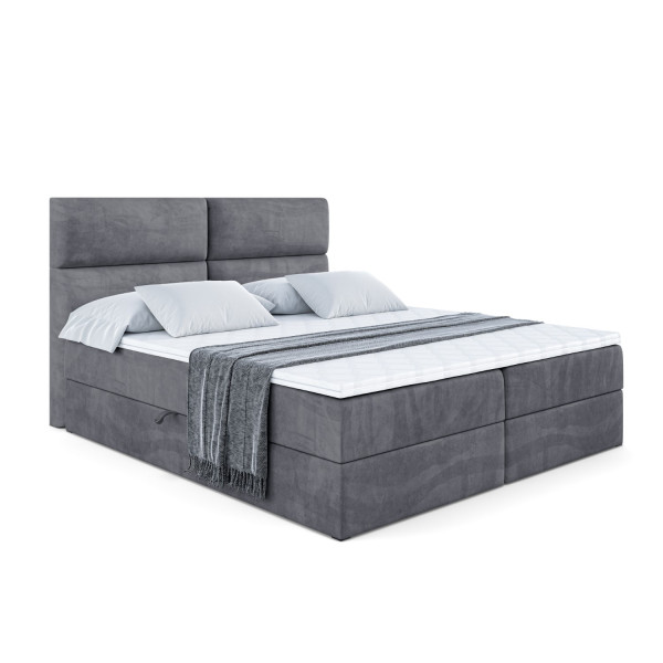 Łóżko kontynentalne z pojemnikiem i materacem H4 BOXI3 - 120 x 200 cm 128409