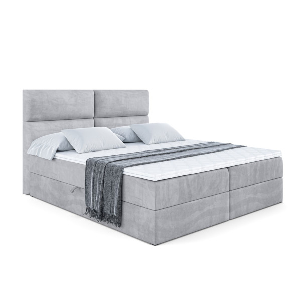 Łóżko kontynentalne z pojemnikiem i materacem H4 BOXI3 - 200 x 200 cm 220511
