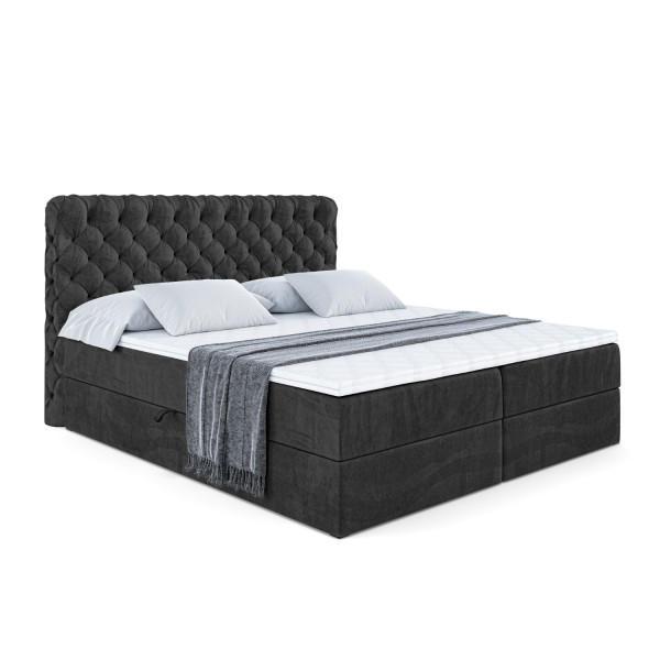 Łóżko kontynentalne z pojemnikiem i materacem H4 BOXI8 - 160 x 200 cm 127904