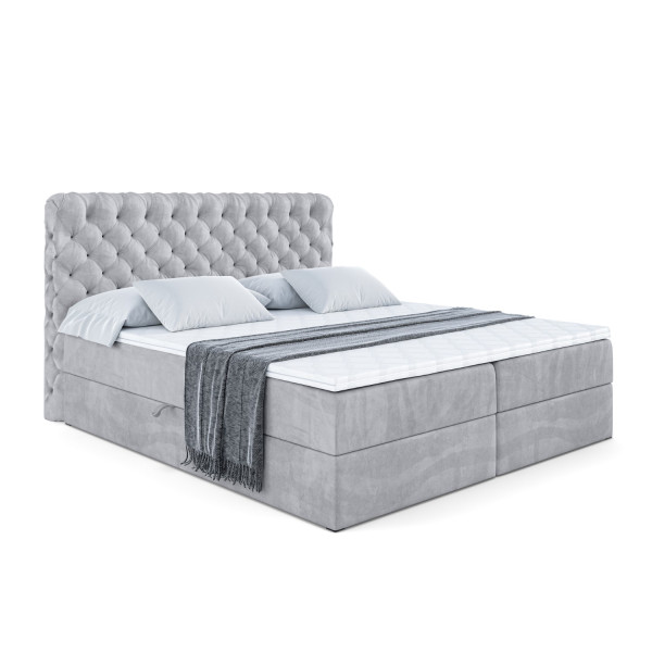 Łóżko kontynentalne z pojemnikiem i materacem H4 BOXI8 - 180 x 200 cm 127878