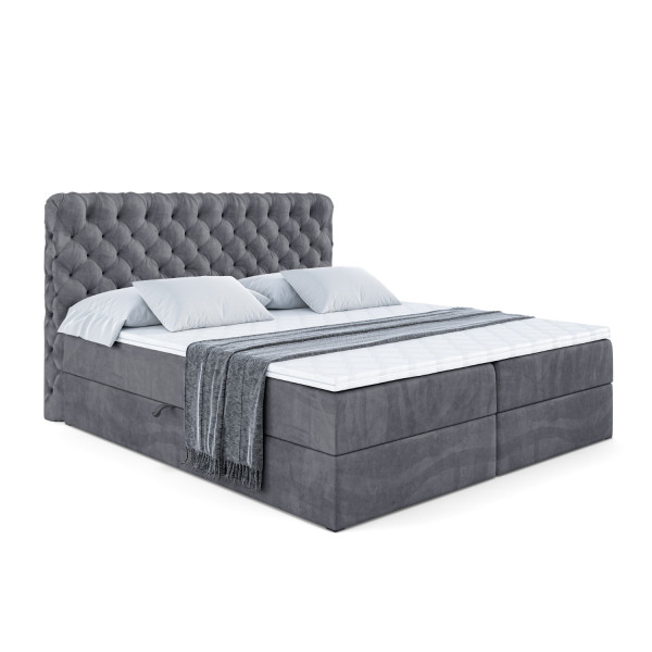 Łóżko kontynentalne z pojemnikiem i materacem H4 BOXI8 - 180 x 200 cm 129115