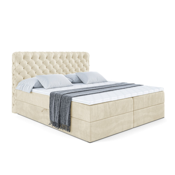 Łóżko kontynentalne z pojemnikiem i materacem H4 BOXI8 - 180 x 200 cm 129273