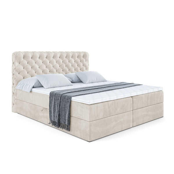 Łóżko kontynentalne z pojemnikiem i materacem H4 BOXI8 - 200 x 200 cm 193689