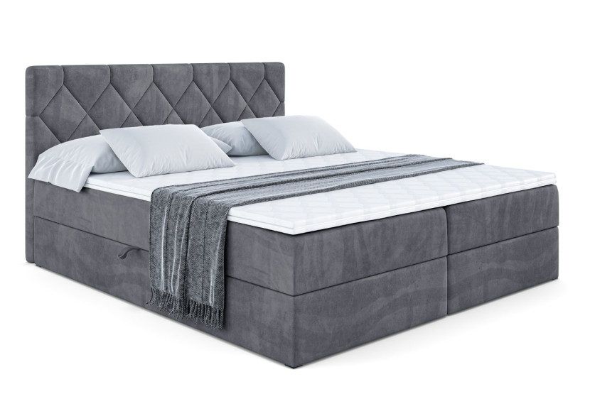 Łóżko kontynentalne z pojemnikiem i materacem H4 CATOR - 180x200cm 460044
