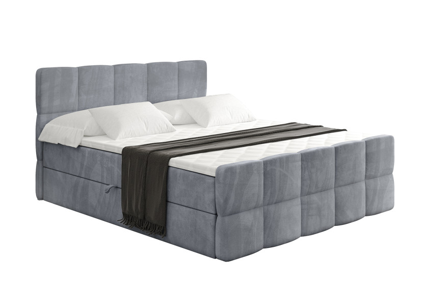 Łóżko kontynentalne z pojemnikiem i materacem H4 - LIRO-Z - 160x200 cm 526561