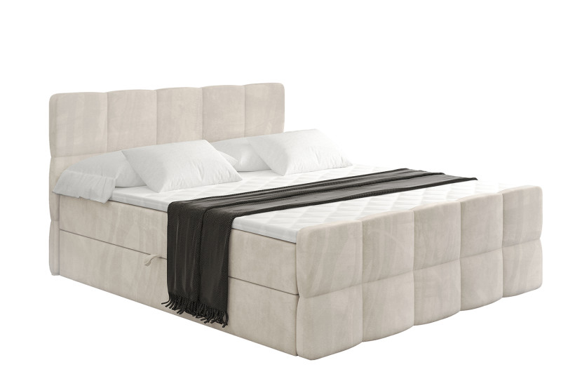 Łóżko kontynentalne z pojemnikiem i materacem H4 - LIRO-Z - 180x200 cm 526554