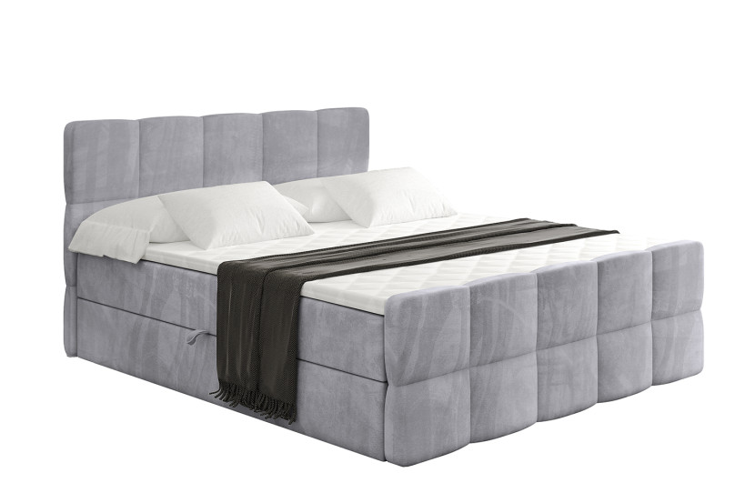Łóżko kontynentalne z pojemnikiem i materacem H4 - LIRO-Z - 200x200 cm 526687