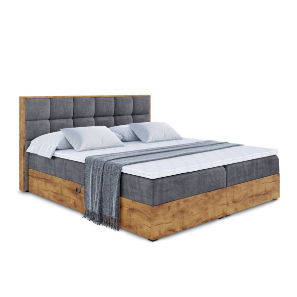 Łóżko kontynentalne z pojemnikiem i materacem H4 LOLLI2 - 120x200cm 129709