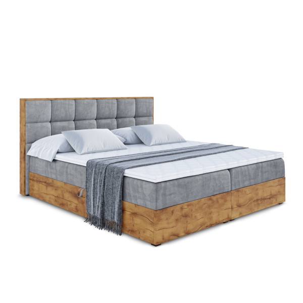 Łóżko kontynentalne z pojemnikiem i materacem H4 LOLLI2 - 180x200cm 127540