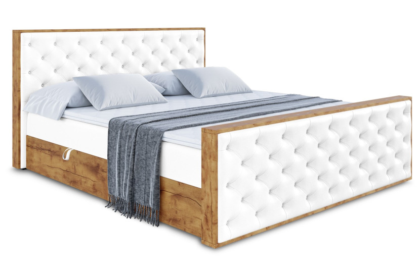 Łóżko kontynentalne z pojemnikiem i materacem H4 - LOLLI3-Z - 120x200 cm 666248