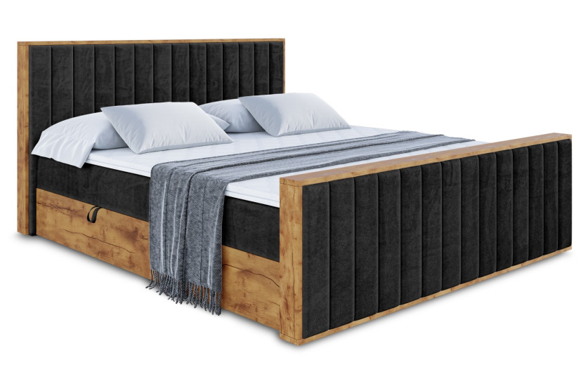 Łóżko kontynentalne z pojemnikiem i materacem H4 - LOLLI4-Z - 120x200 cm 666244