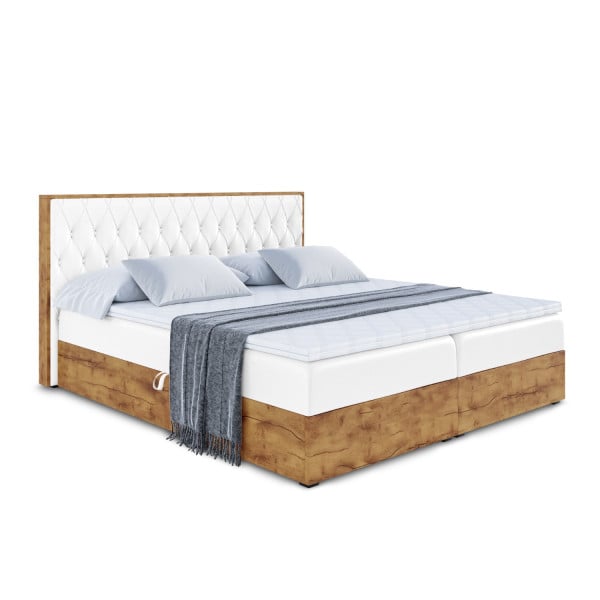 Łóżko kontynentalne z pojemnikiem i materacem H4 LOLLI5 - 160x200cm 128530