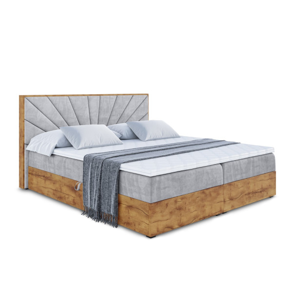 Łóżko kontynentalne z pojemnikiem i materacem H4 LOLLI6 - 160x200cm 128516