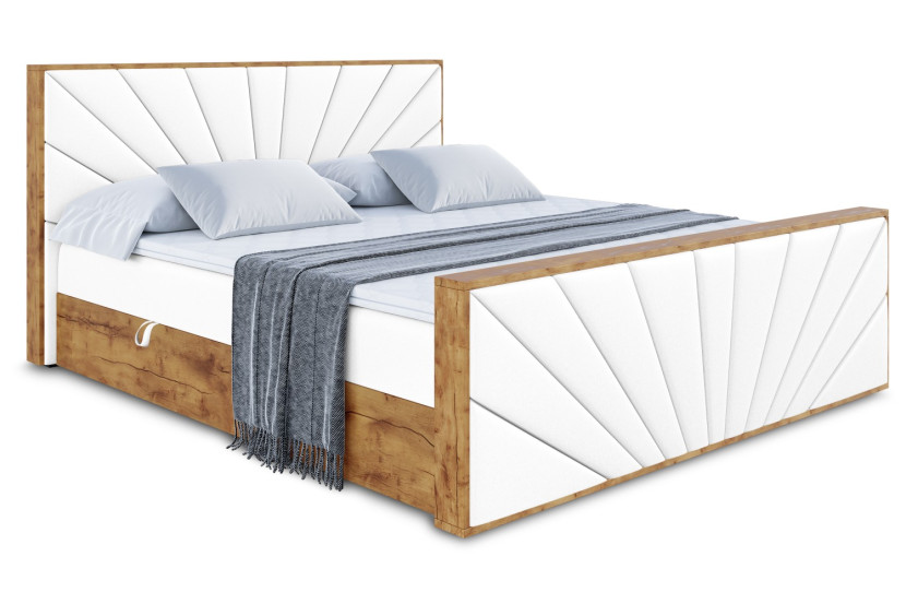 Łóżko kontynentalne z pojemnikiem i materacem H4 - LOLLI6-Z - 120x200 cm 665726