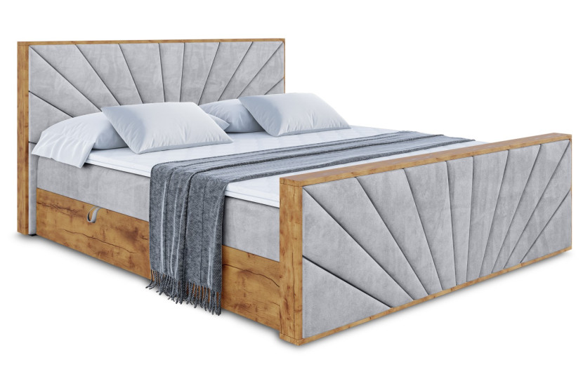 Łóżko kontynentalne z pojemnikiem i materacem H4 - LOLLI6-Z - 180x200 cm 665692