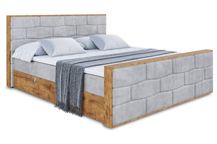 Łóżko kontynentalne z pojemnikiem i materacem H4 - LOLLI8-Z - 120x200 cm 665376
