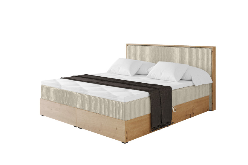 Łóżko kontynentalne z pojemnikiem i materacem H4 LOLLI9 140x200 992251