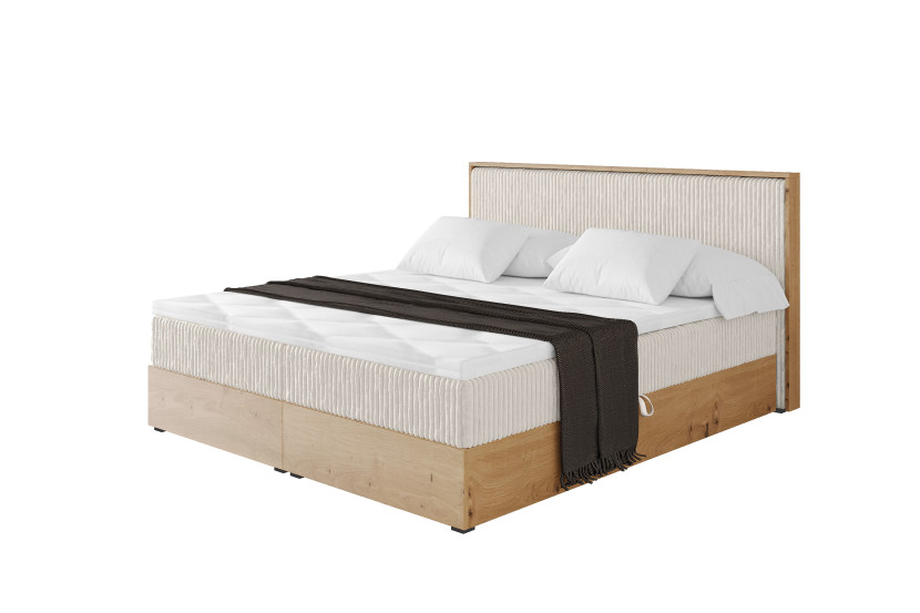 Łóżko kontynentalne z pojemnikiem i materacem H4 LOLLI9 180x200 992366
