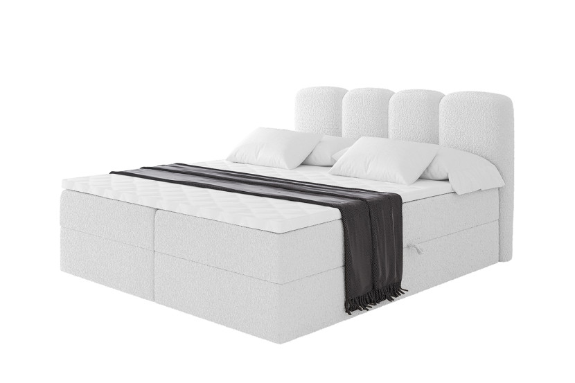 Łóżko kontynentalne z pojemnikiem i materacem H4 NINA - 200x200cm 902275