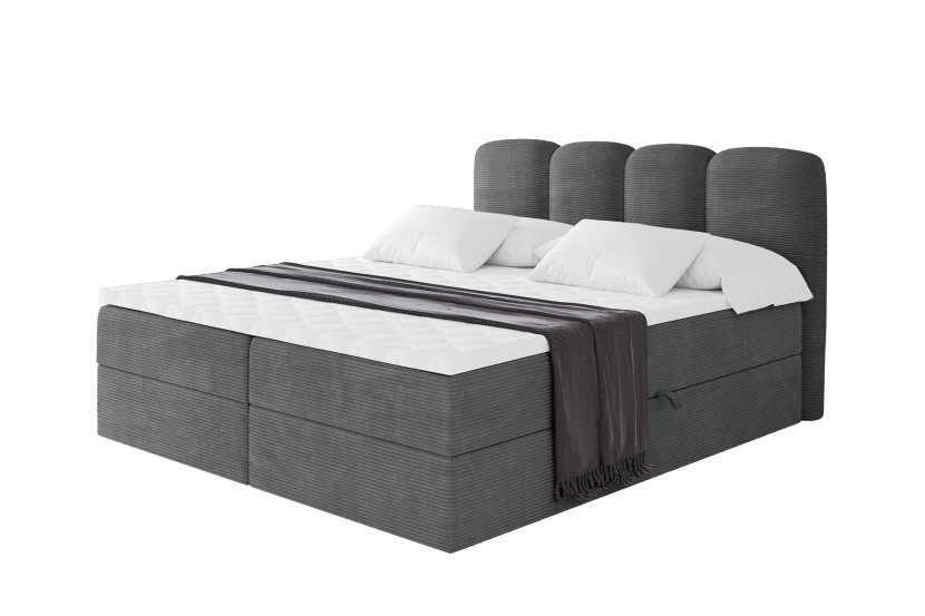 Łóżko kontynentalne z pojemnikiem i materacem H4 NINA - 200x200cm 901332