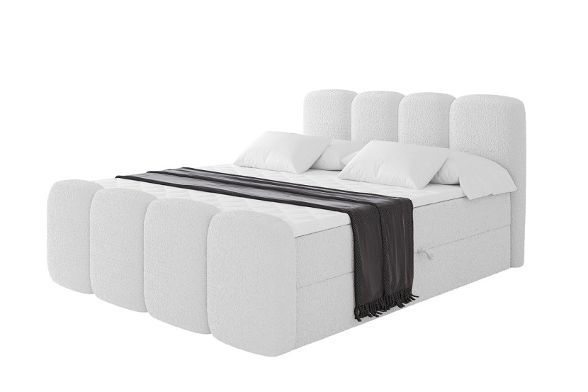 Łóżko kontynentalne z pojemnikiem i materacem H4 NINA-Z - 140x200cm 901416