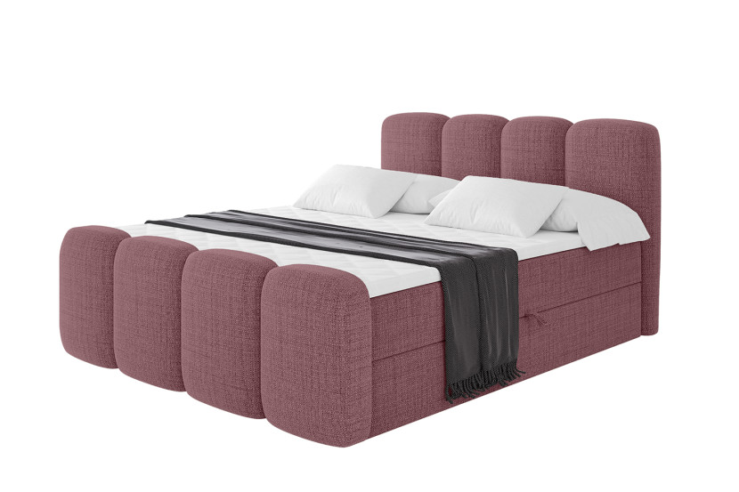 Łóżko kontynentalne z pojemnikiem i materacem H4 NINA-Z - 160x200cm 901647