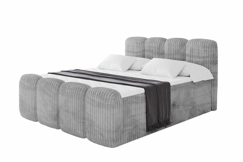 Łóżko kontynentalne z pojemnikiem i materacem H4 NINA-Z - 160x200cm 901801