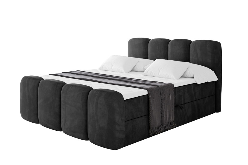 Łóżko kontynentalne z pojemnikiem i materacem H4 NINA-Z - 160x200cm 902285