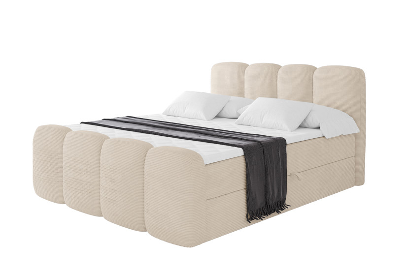 Łóżko kontynentalne z pojemnikiem i materacem H4 NINA-Z - 160x200cm 901329