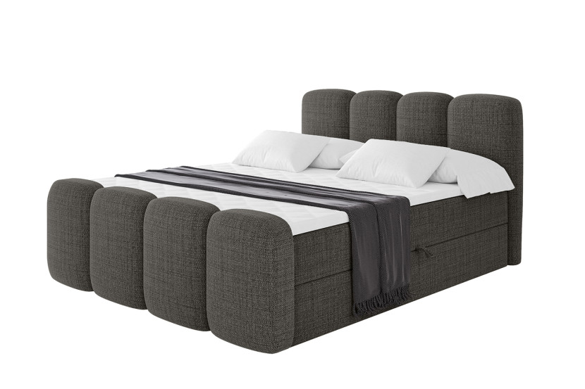 Łóżko kontynentalne z pojemnikiem i materacem H4 NINA-Z - 160x200cm 901584