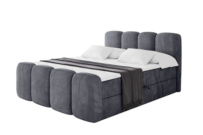 Łóżko kontynentalne z pojemnikiem i materacem H4 NINA-Z - 180x200cm 901835