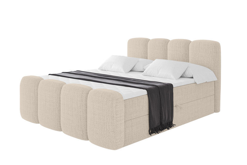 Łóżko kontynentalne z pojemnikiem i materacem H4 NINA-Z - 180x200cm 901446